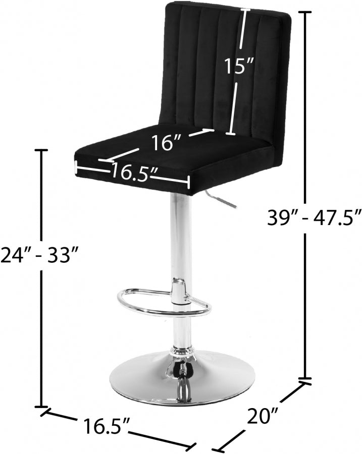 Barre réglable en velours Joel | Tabouret de comptoir
