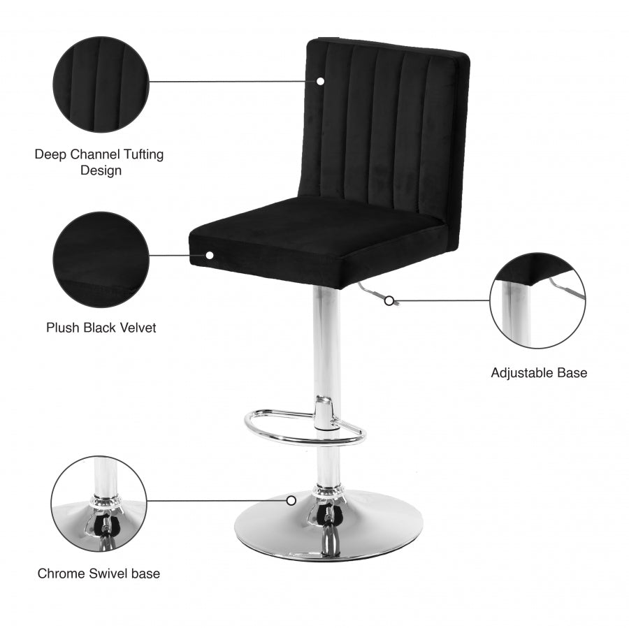 Barre réglable en velours Joel | Tabouret de comptoir