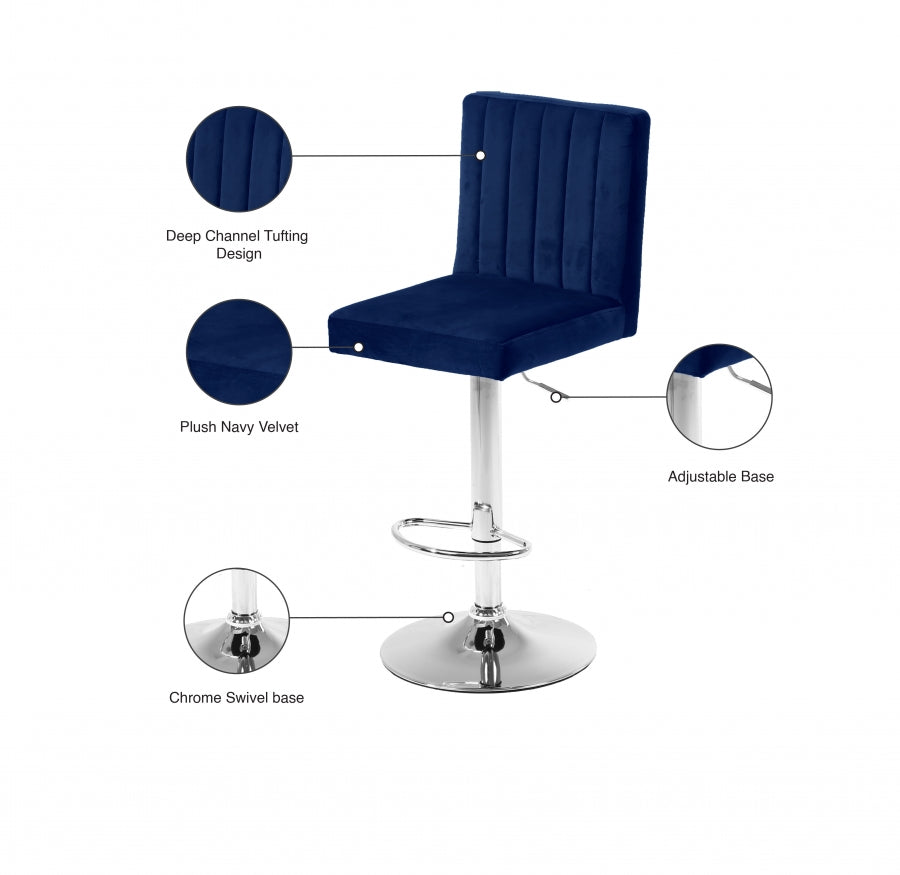 Barre réglable en velours Joel | Tabouret de comptoir