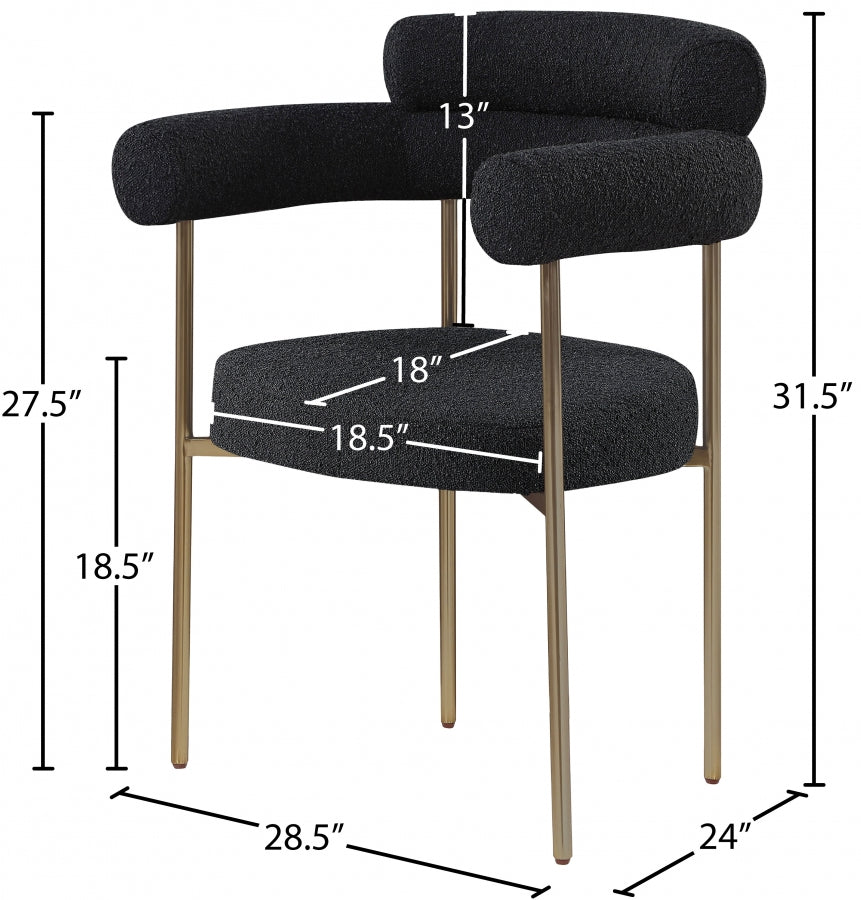 Chaise de salle à manger en tissu Blake Boucle