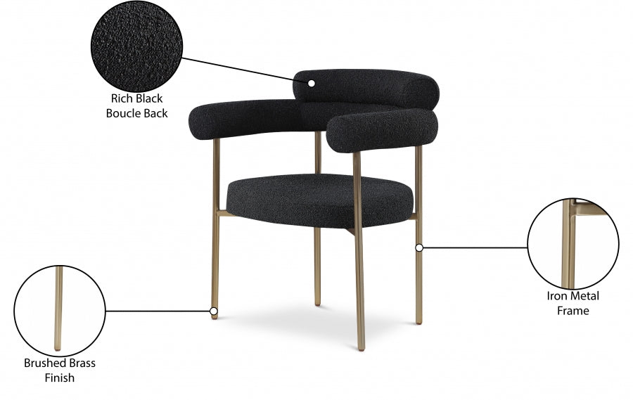 Chaise de salle à manger en tissu Blake Boucle