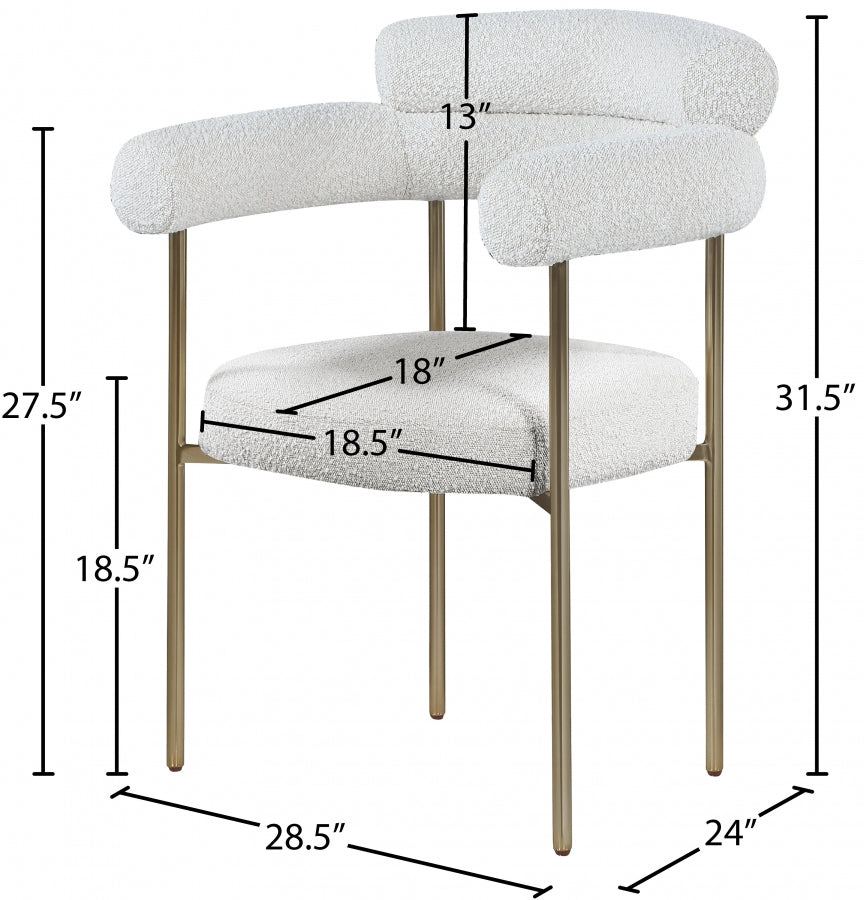 Chaise de salle à manger en tissu Blake Boucle
