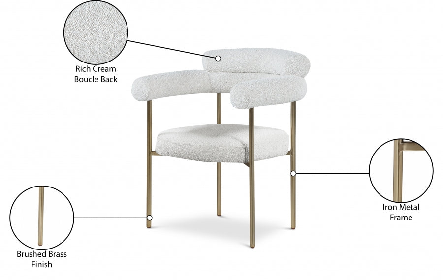 Chaise de salle à manger en tissu Blake Boucle