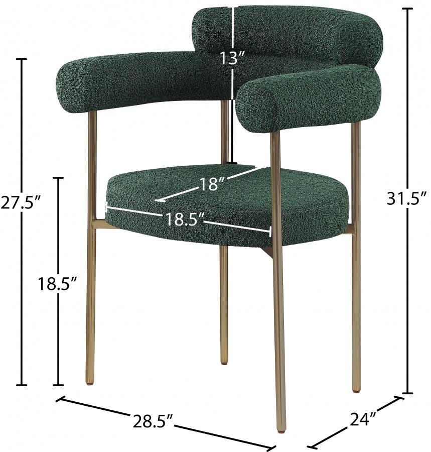 Chaise de salle à manger en tissu Blake Boucle