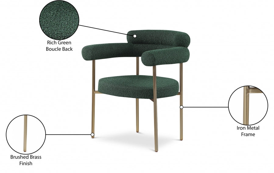 Chaise de salle à manger en tissu Blake Boucle