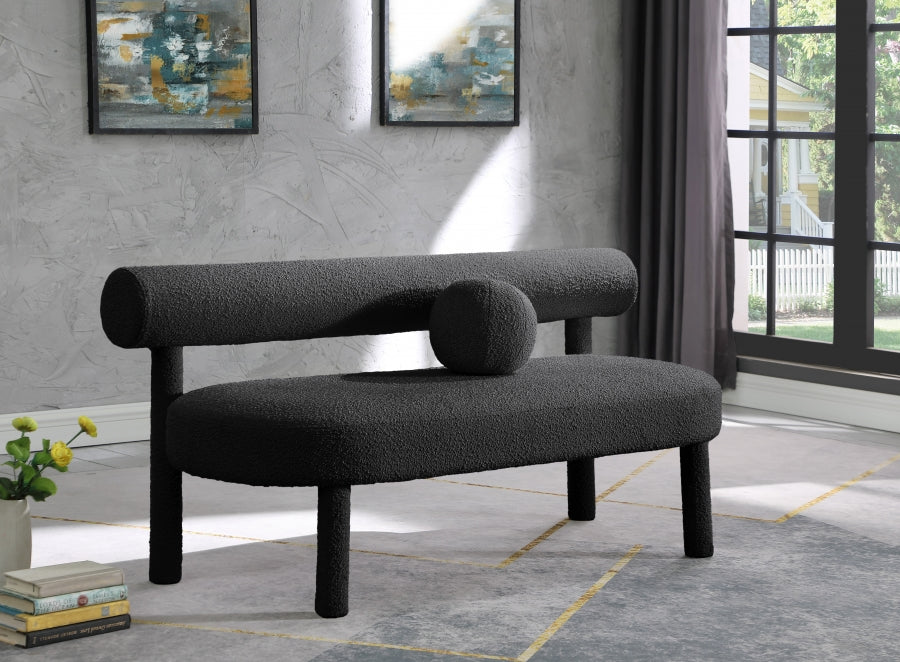 Banc de salon en tissu boucle