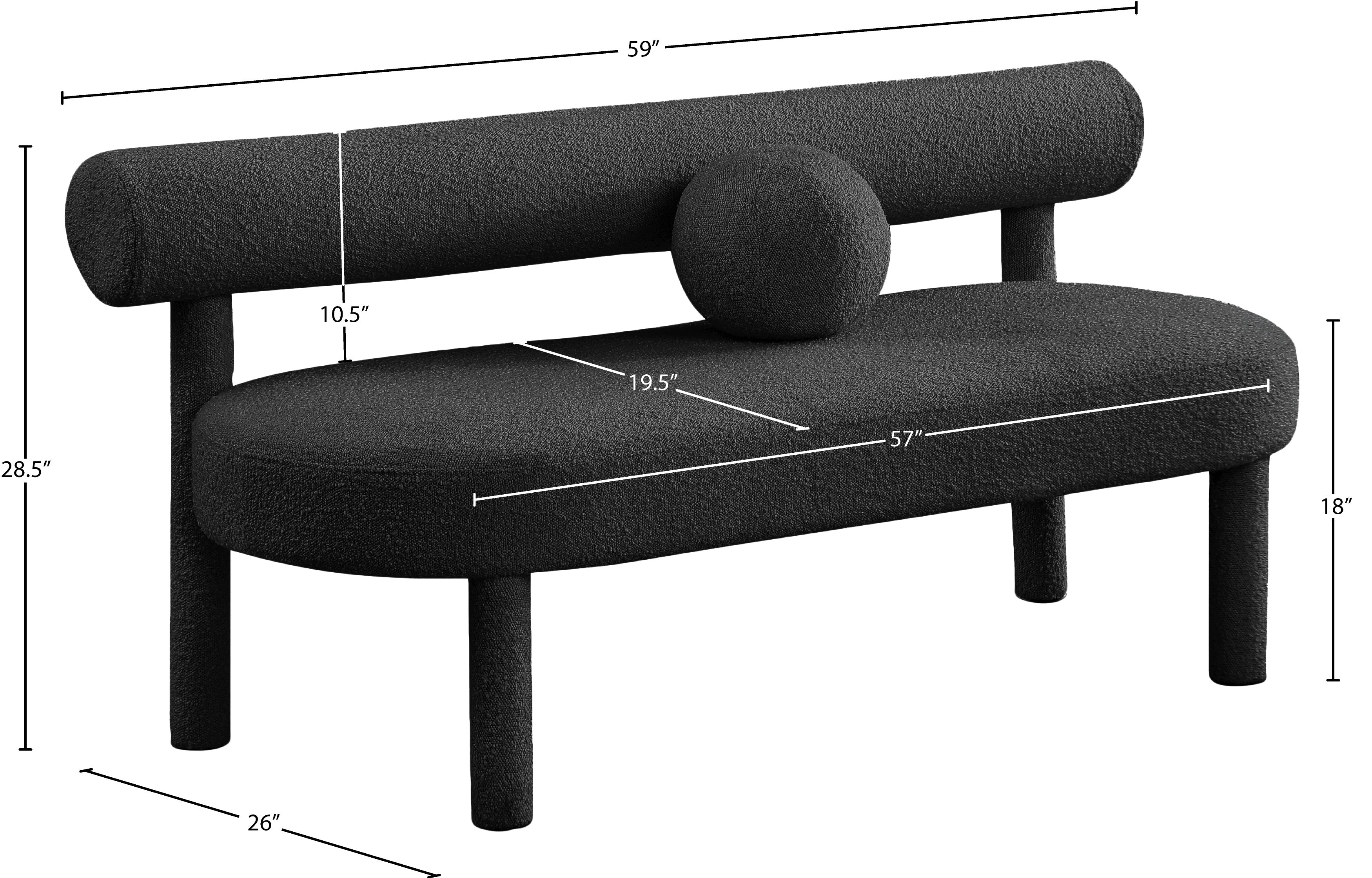 Banc de salon en tissu boucle