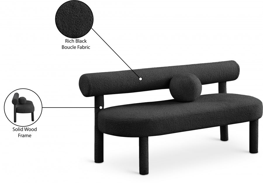 Banc de salon en tissu boucle
