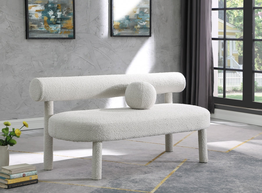 Banc de salon en tissu boucle