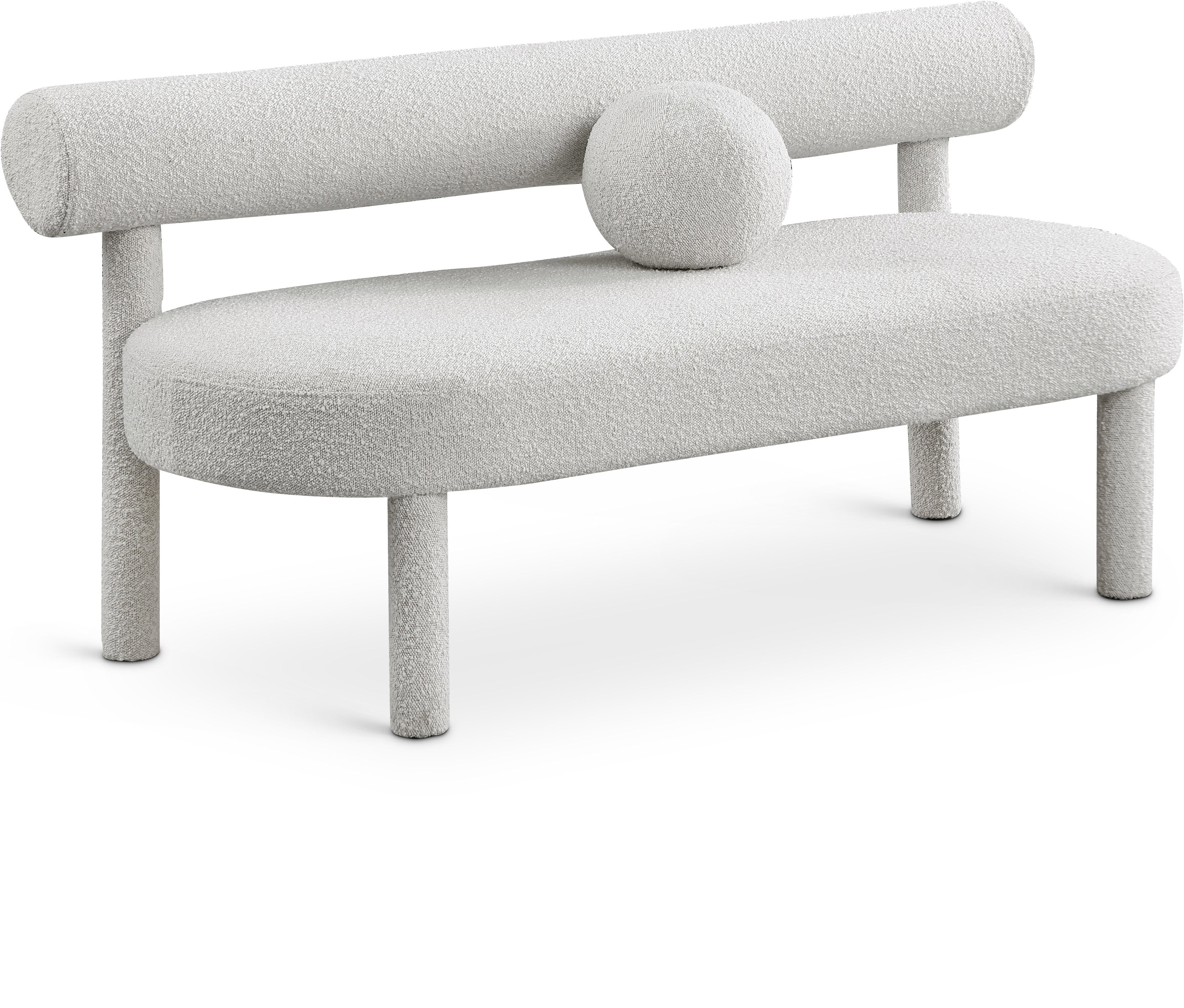 Banc de salon en tissu boucle