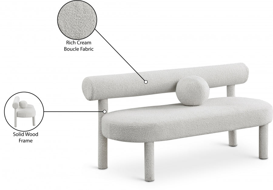 Banc de salon en tissu boucle