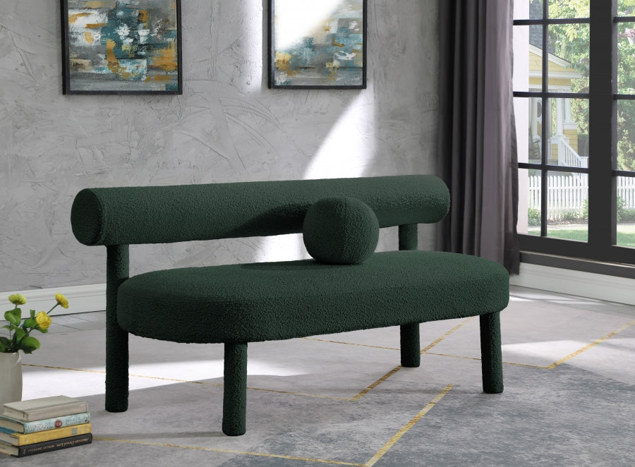 Banc de salon en tissu boucle