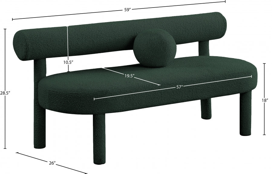 Banc de salon en tissu boucle