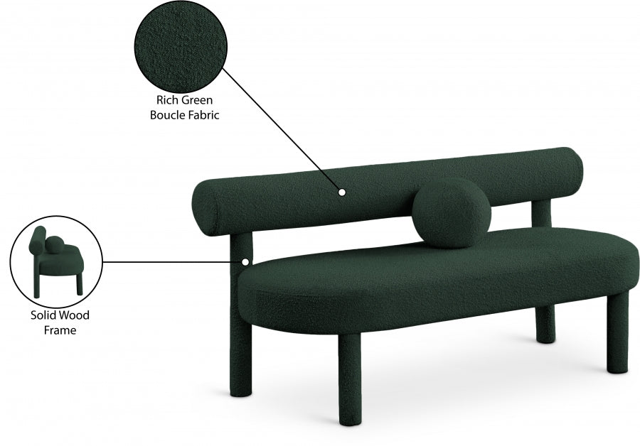 Banc de salon en tissu boucle