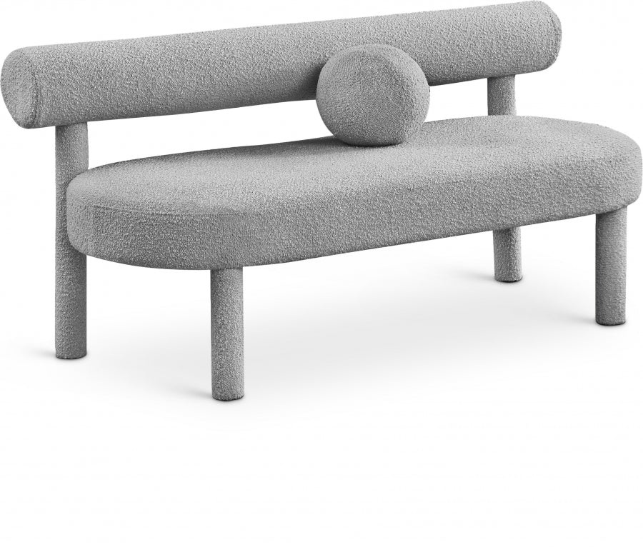 Banc de salon en tissu boucle