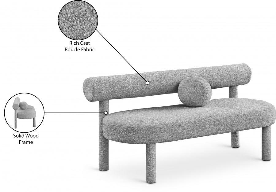 Banc de salon en tissu boucle