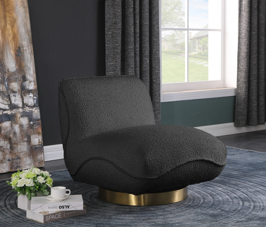 Fauteuil d'appoint pivotant en tissu Boucle Geneva