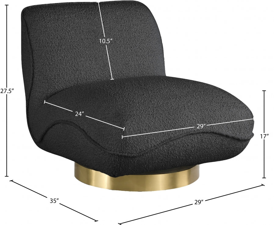 Fauteuil d'appoint pivotant en tissu Boucle Geneva