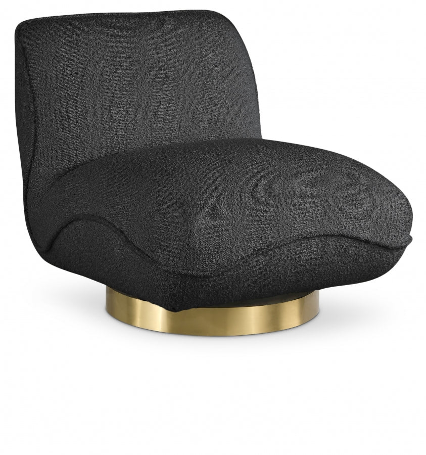 Fauteuil d'appoint pivotant en tissu Boucle Geneva