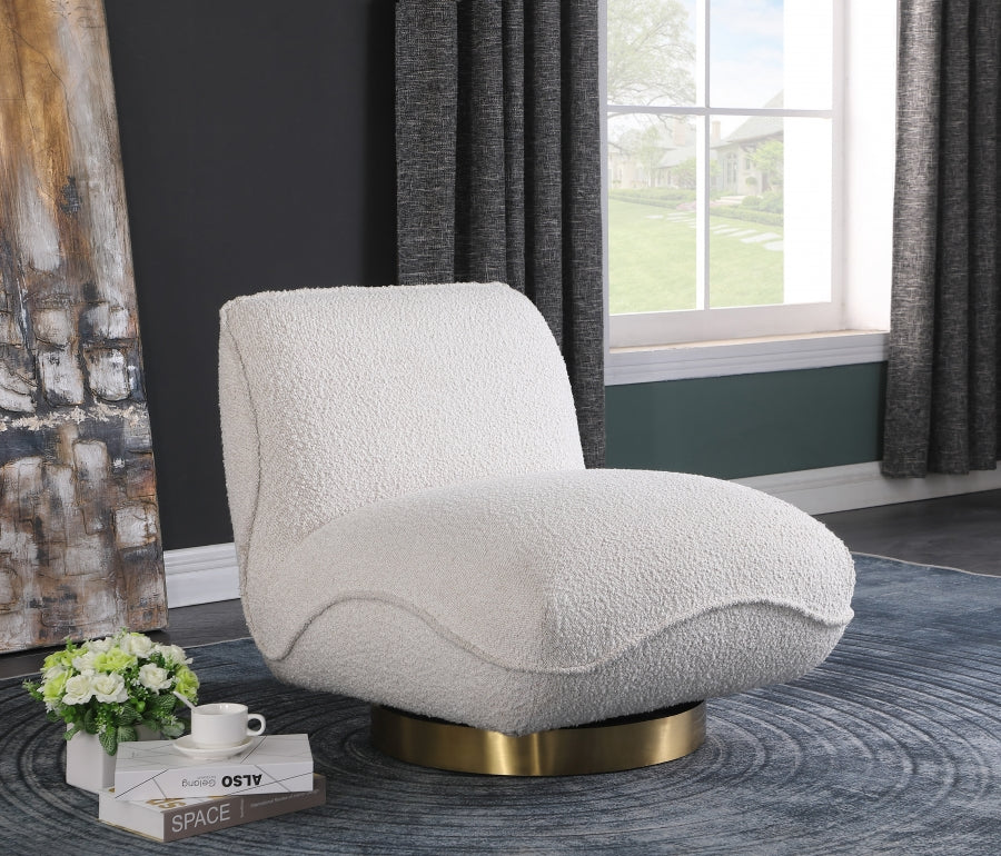 Fauteuil d'appoint pivotant en tissu Boucle Geneva