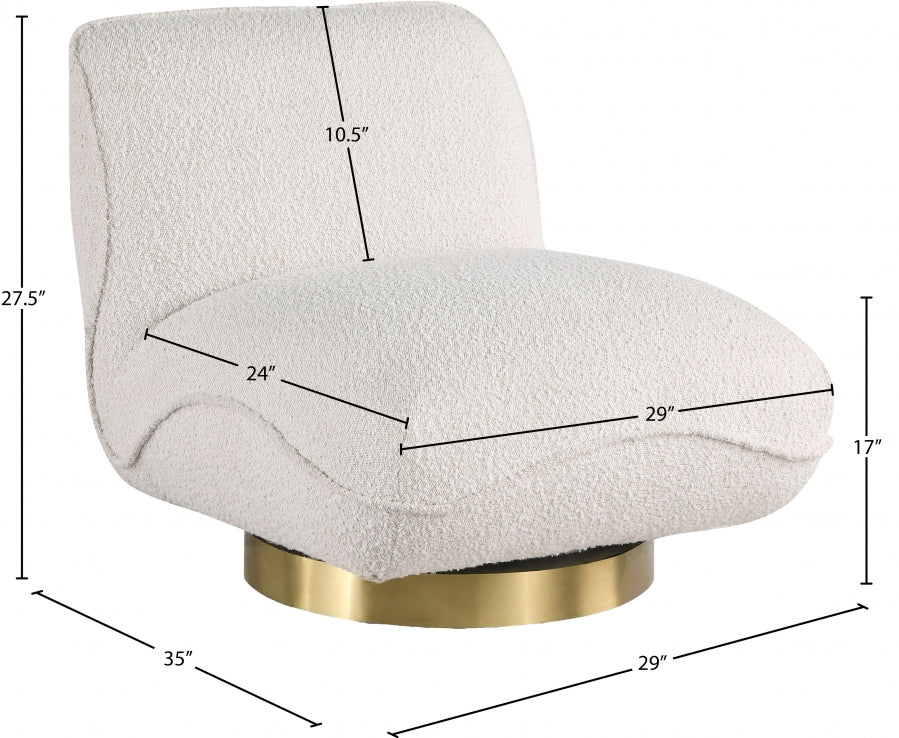 Fauteuil d'appoint pivotant en tissu Boucle Geneva
