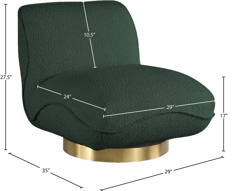Fauteuil d'appoint pivotant en tissu Boucle Geneva