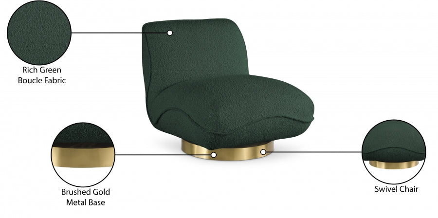 Fauteuil d'appoint pivotant en tissu Boucle Geneva