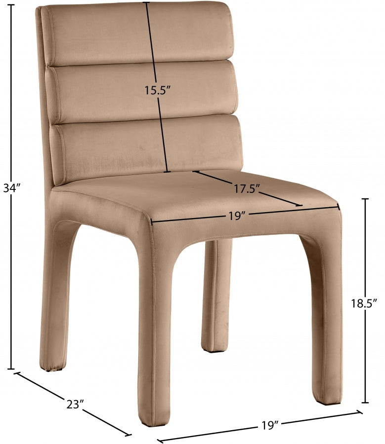 Chaise de salle à manger en velours Kai