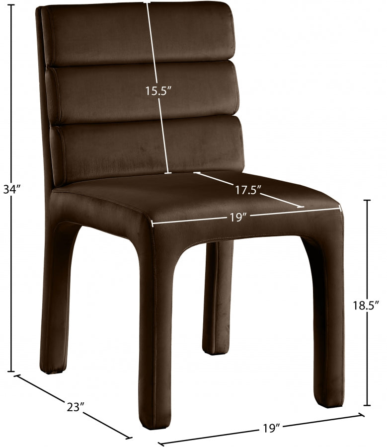 Chaise de salle à manger en velours Kai