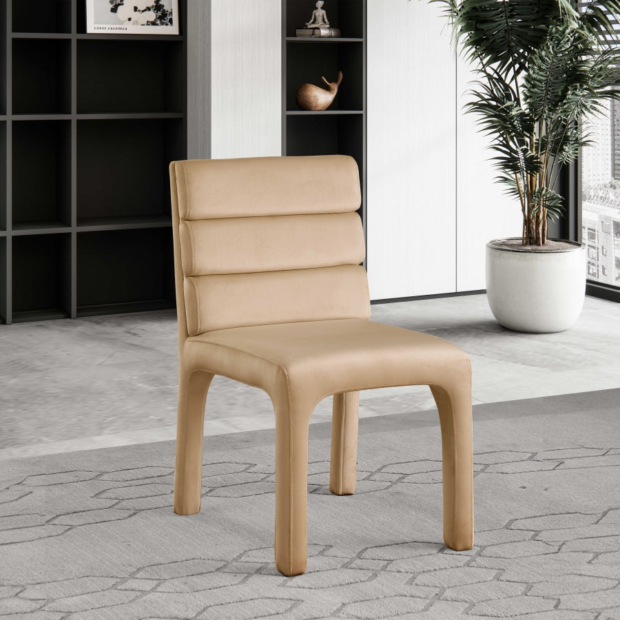 Chaise de salle à manger en velours Kai