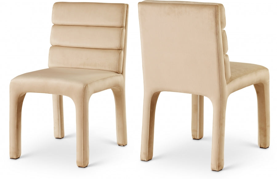 Chaise de salle à manger en velours Kai