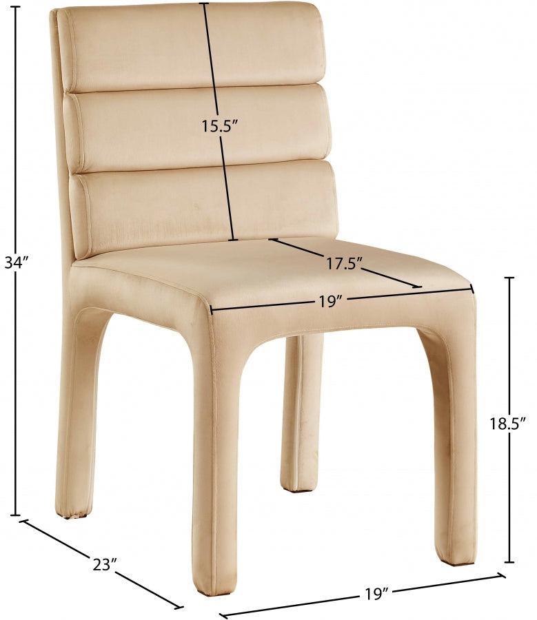 Chaise de salle à manger en velours Kai