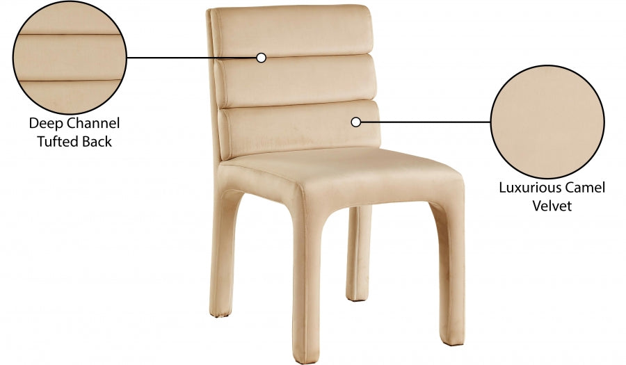 Chaise de salle à manger en velours Kai
