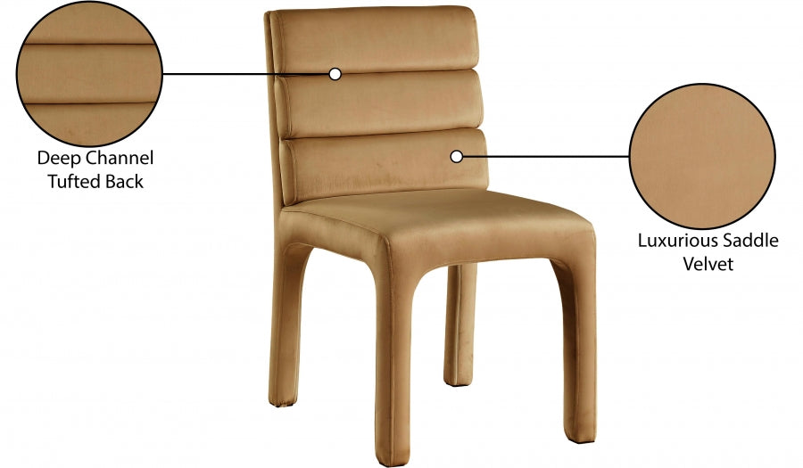 Chaise de salle à manger en velours Kai