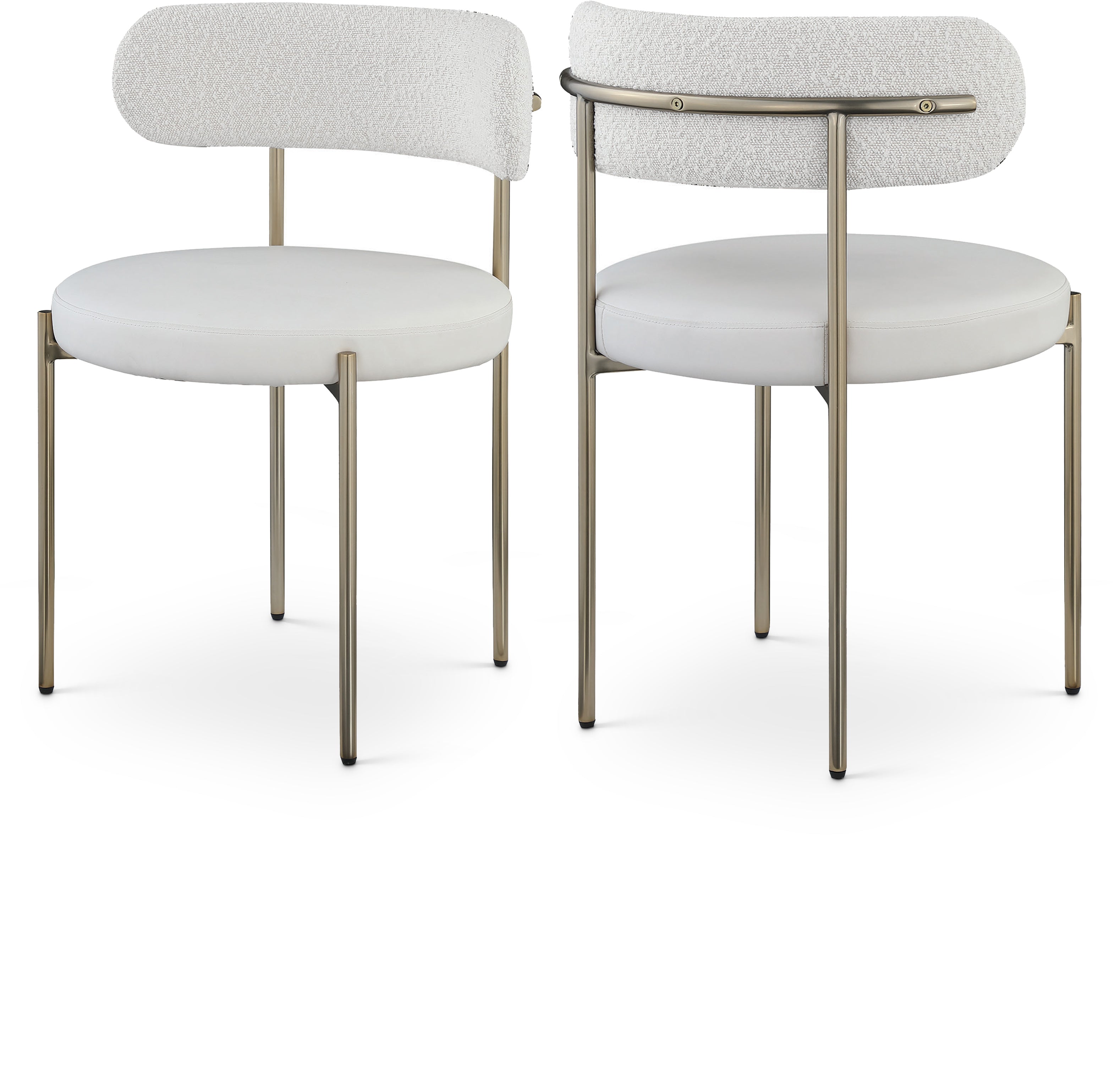 Chaise de salle à manger Beacon en cuir végétalien et tissu bouclé
