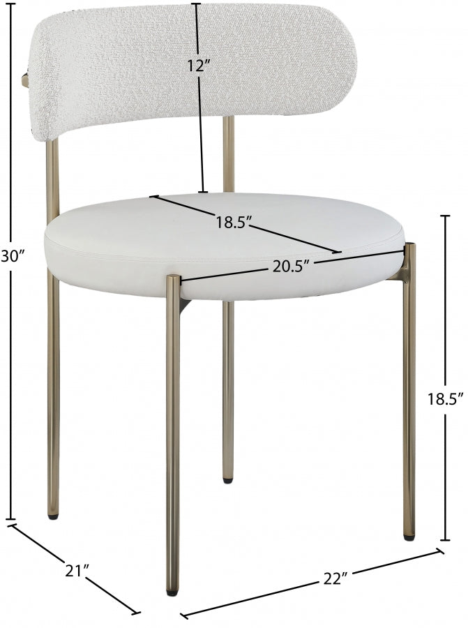 Chaise de salle à manger Beacon en cuir végétalien et tissu bouclé