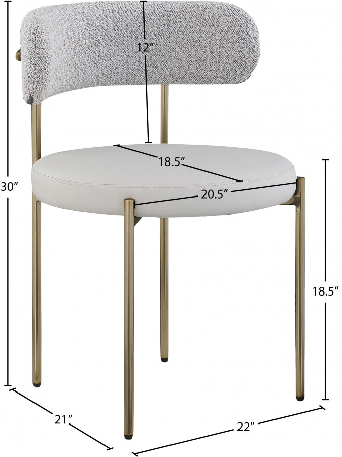 Chaise de salle à manger Beacon en cuir végétalien et tissu bouclé