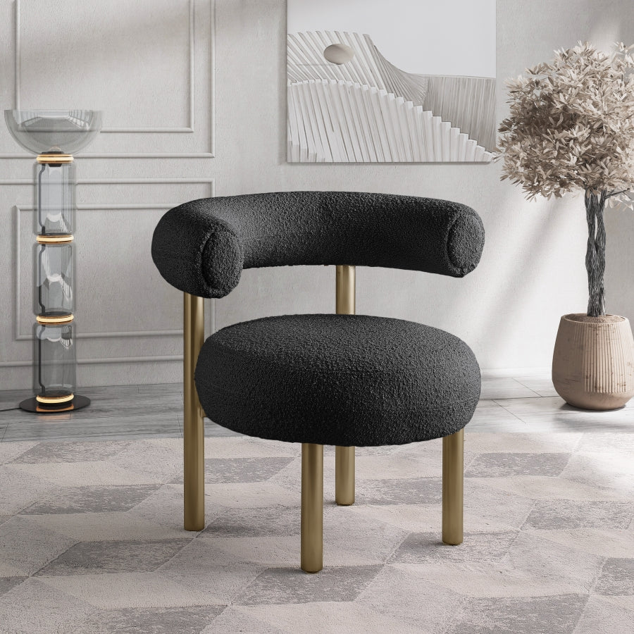 Fauteuil d'appoint en tissu boucle bordeaux
