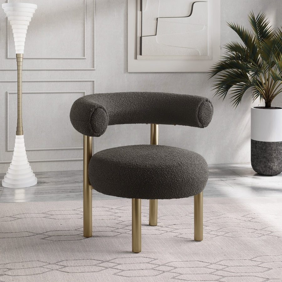 Fauteuil d'appoint en tissu boucle bordeaux