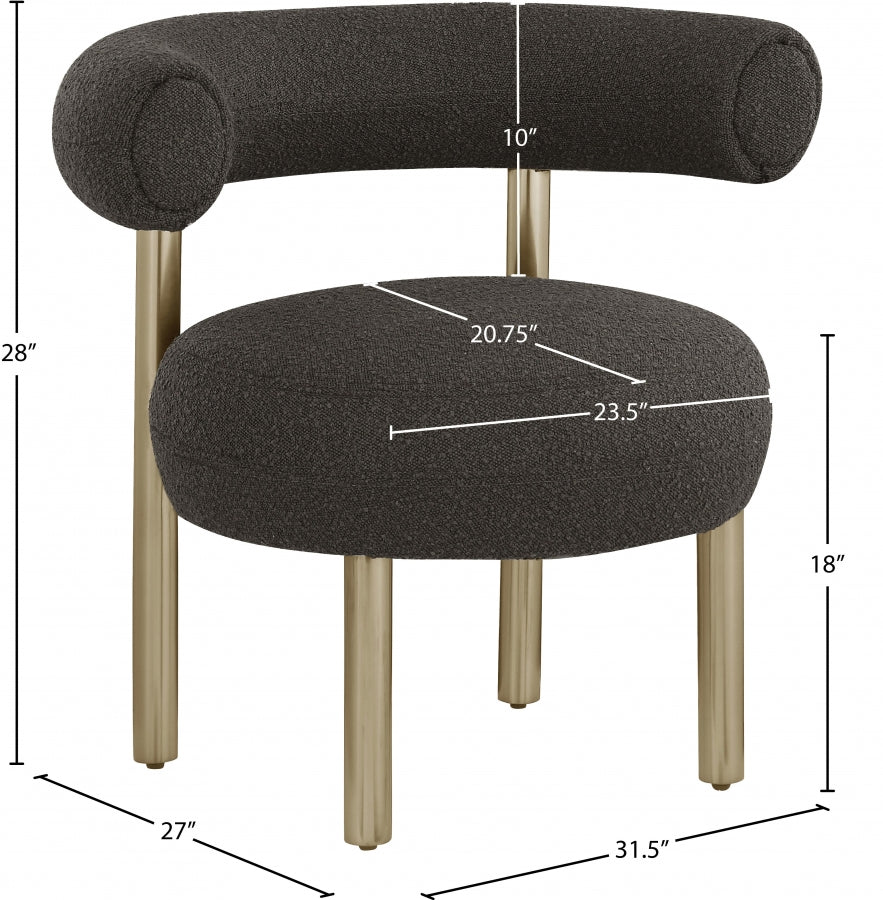 Fauteuil d'appoint en tissu boucle bordeaux