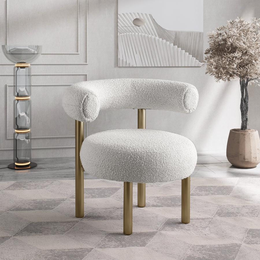 Fauteuil d'appoint en tissu boucle bordeaux