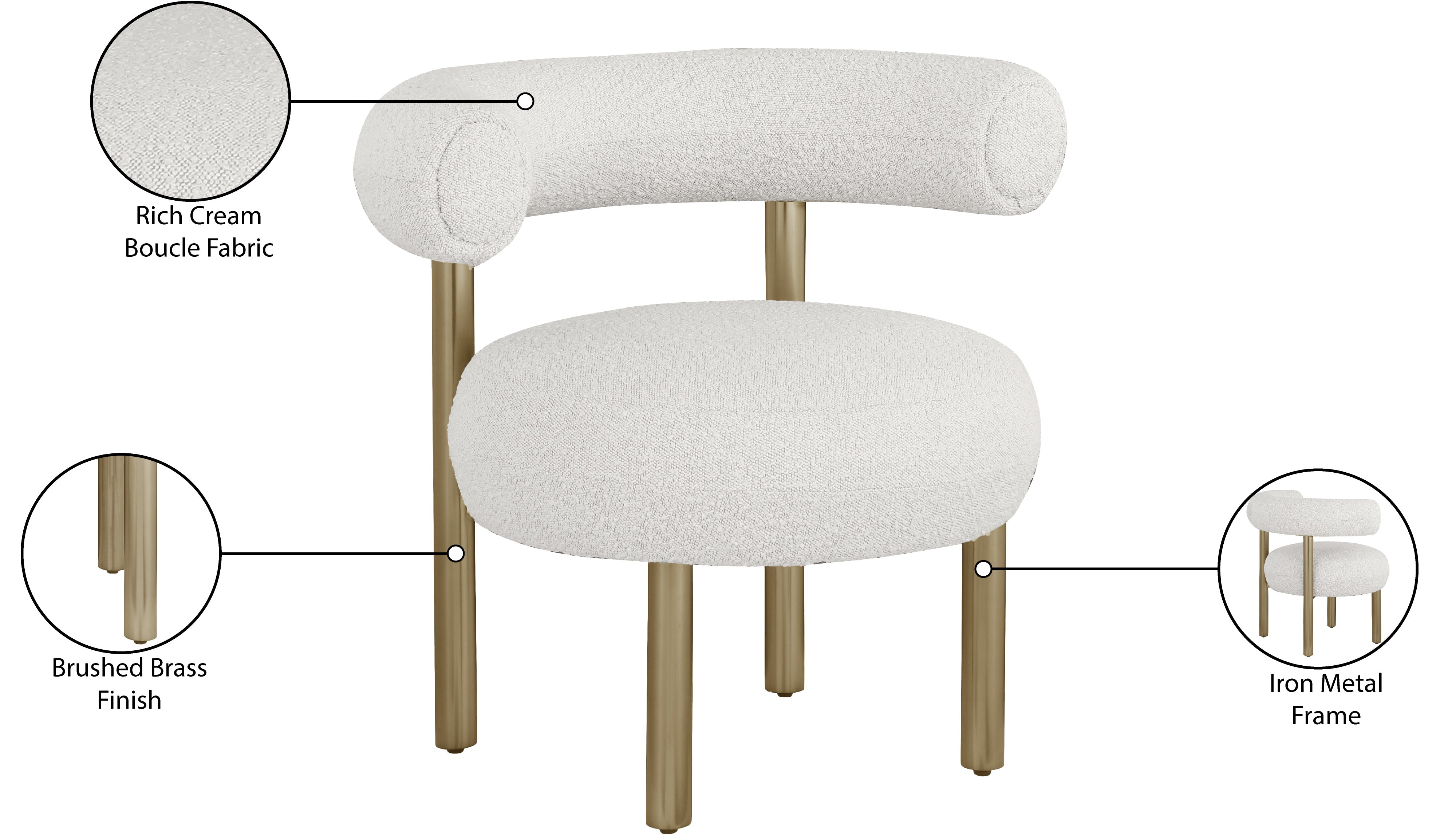 Fauteuil d'appoint en tissu boucle bordeaux