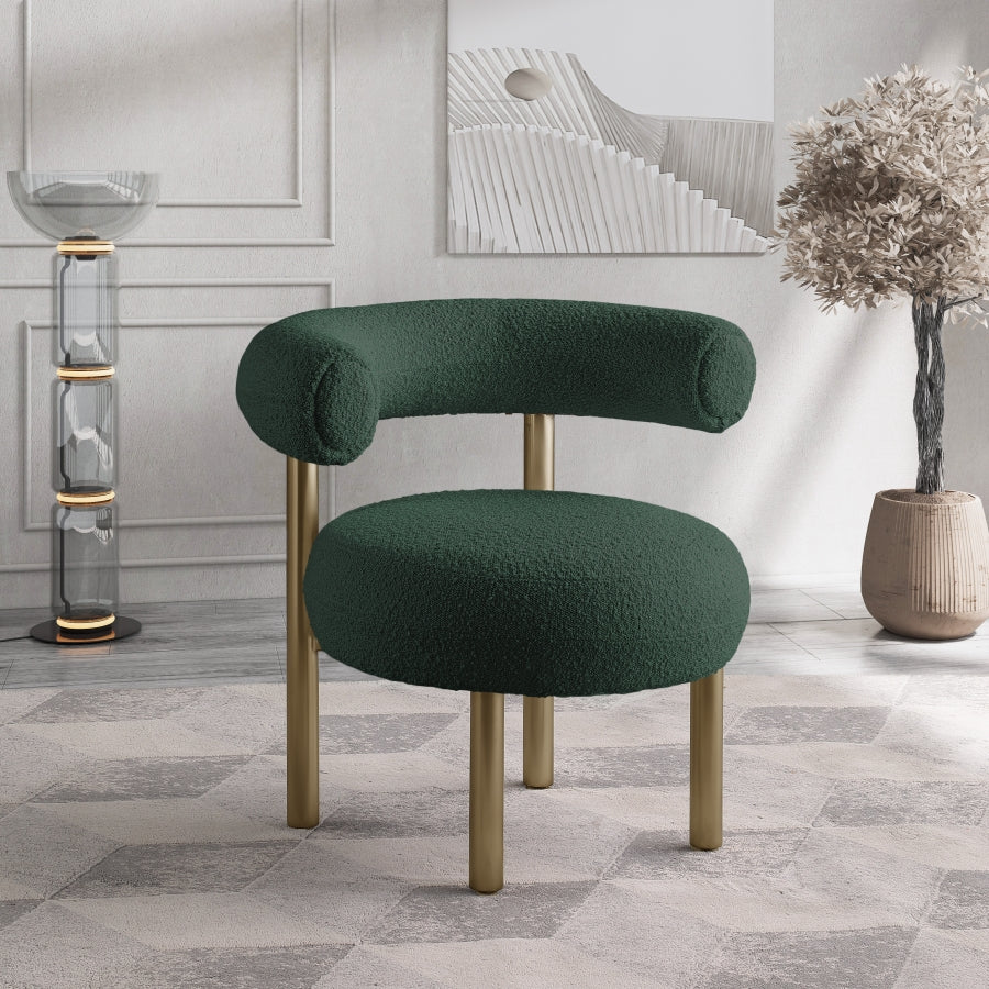 Fauteuil d'appoint en tissu boucle bordeaux
