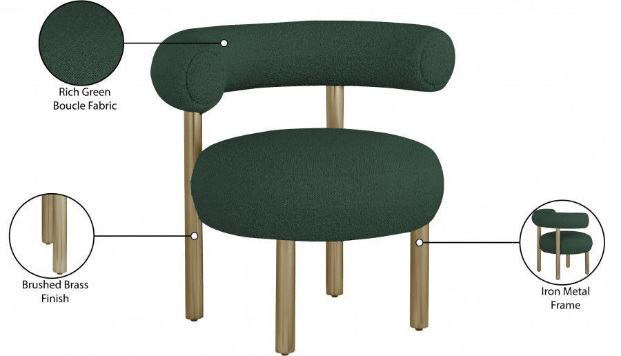 Fauteuil d'appoint en tissu boucle bordeaux