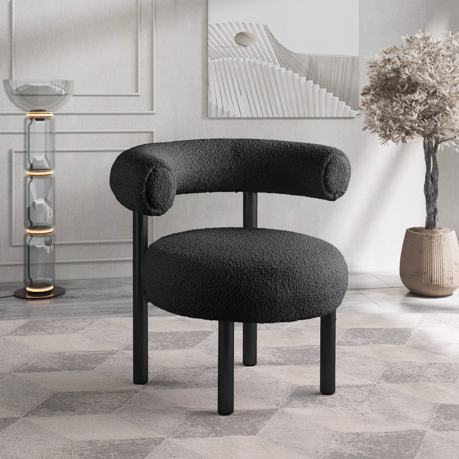 Fauteuil d'appoint en tissu boucle bordeaux