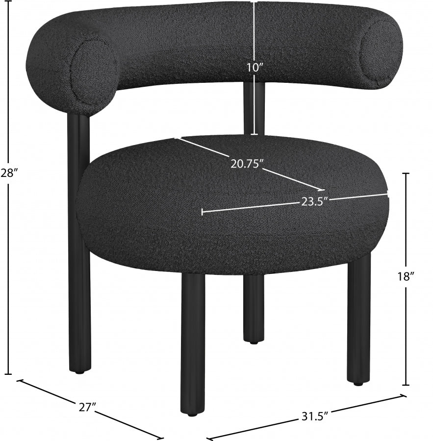 Fauteuil d'appoint en tissu boucle bordeaux