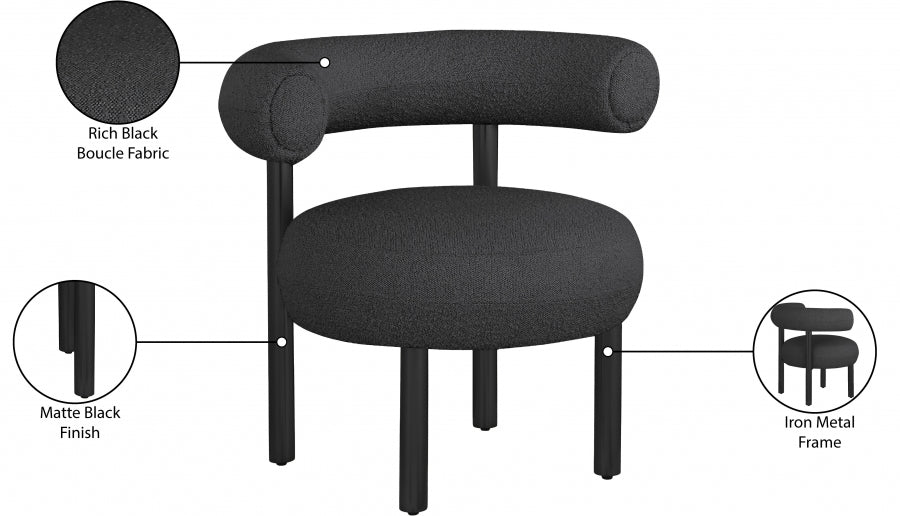Fauteuil d'appoint en tissu boucle bordeaux