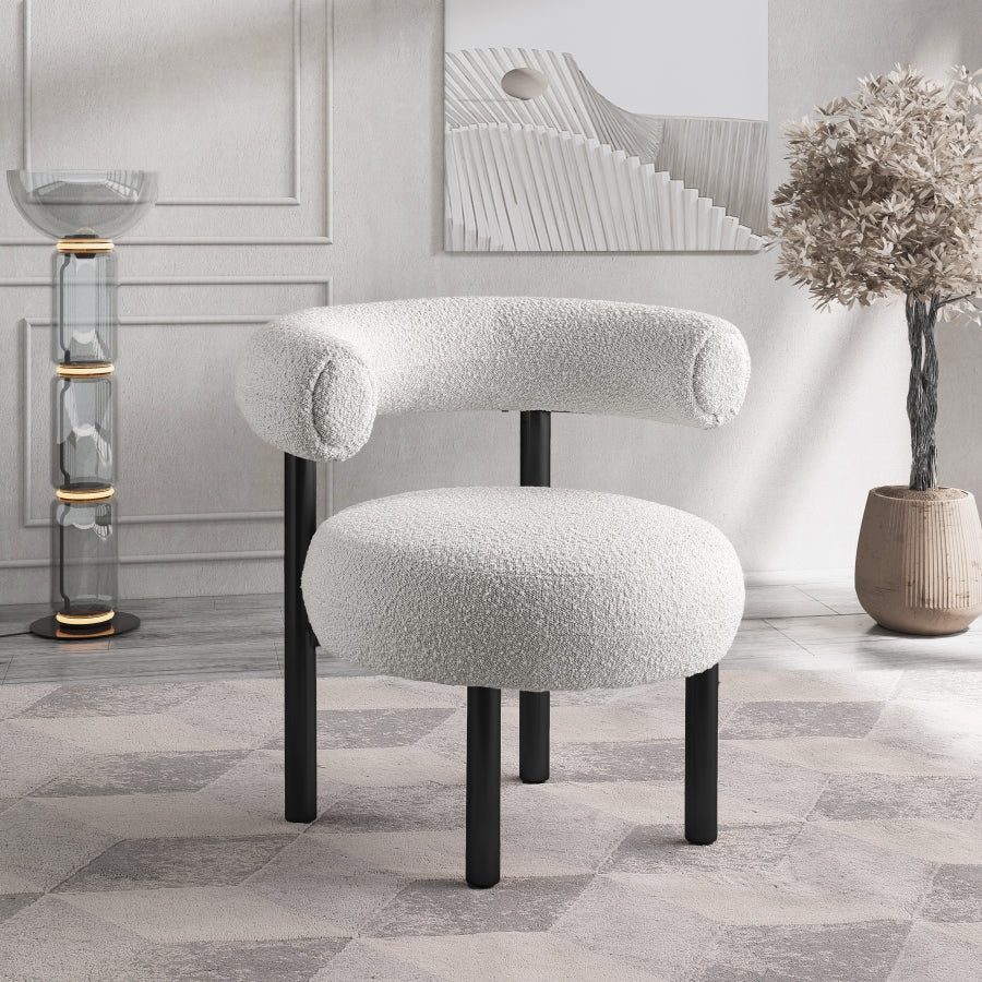 Fauteuil d'appoint en tissu boucle bordeaux