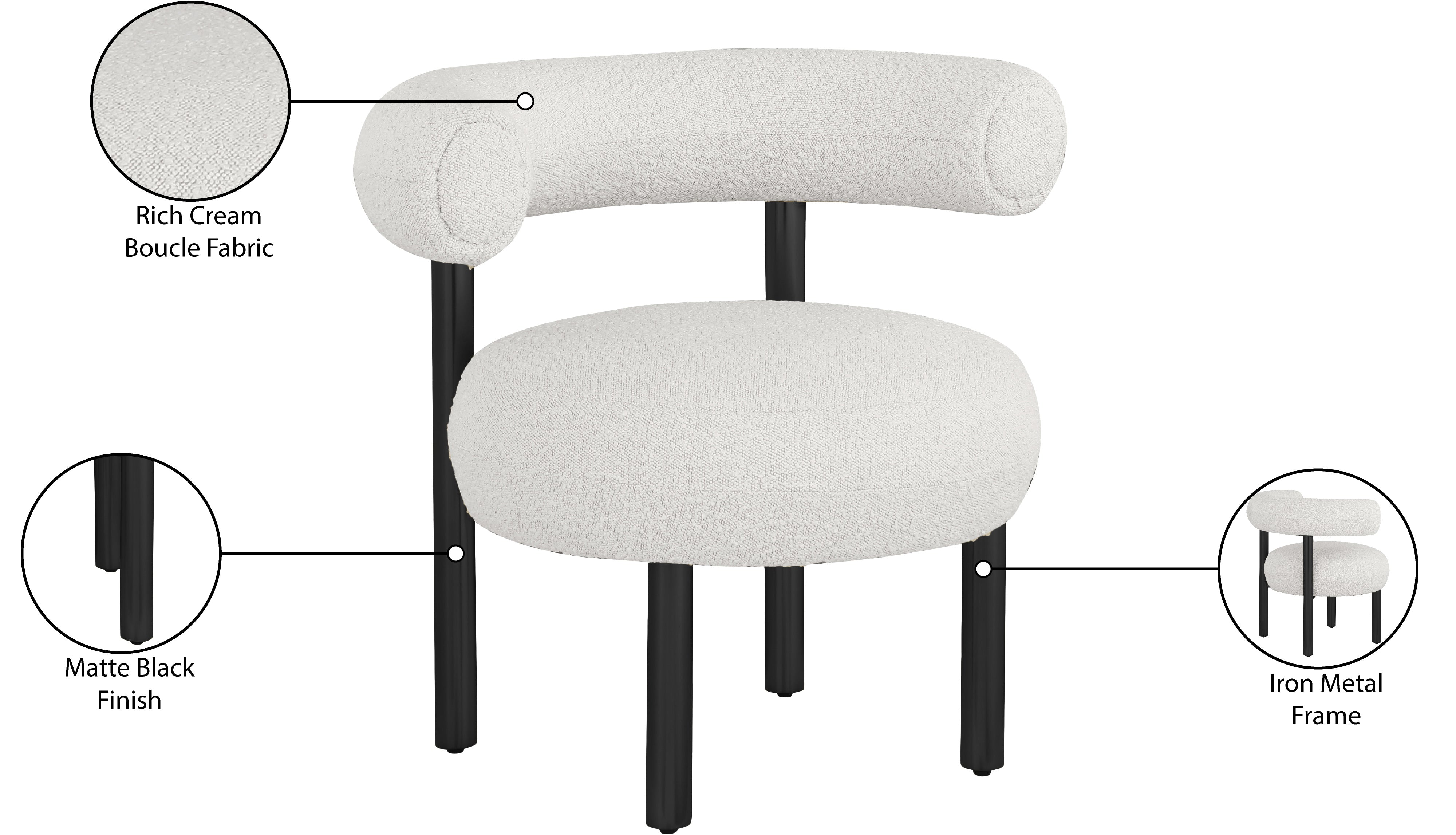 Fauteuil d'appoint en tissu boucle bordeaux