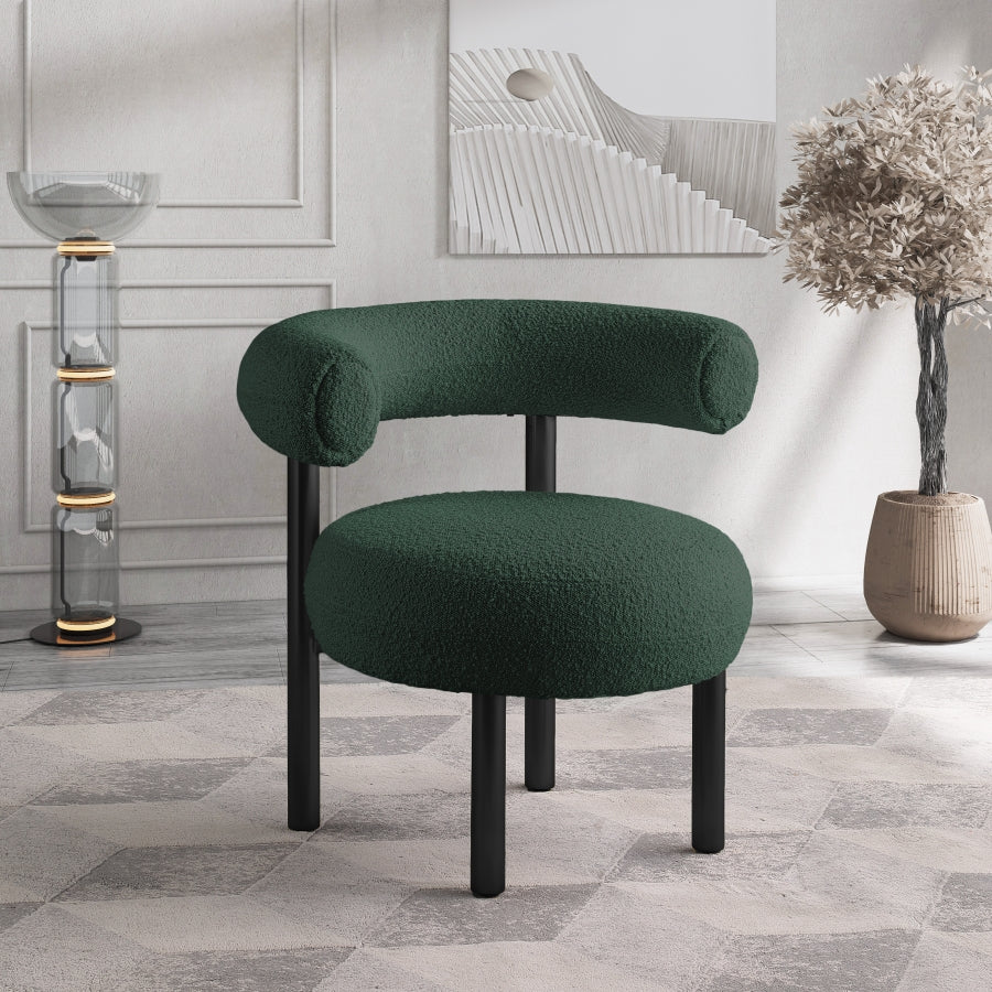 Fauteuil d'appoint en tissu boucle bordeaux